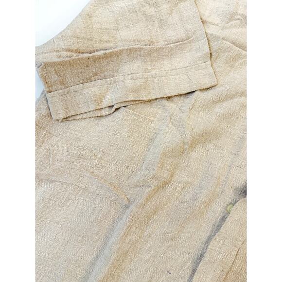 Raja's Linen Shirt Mens LG Raw Slub Textured Short Sleeve Vintage 90s Bangkok - Picture 3 of 7